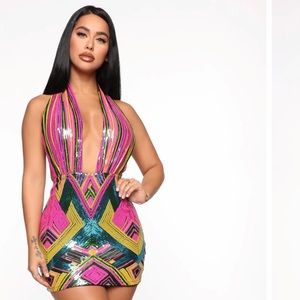 All Types Sequence Mini Dress